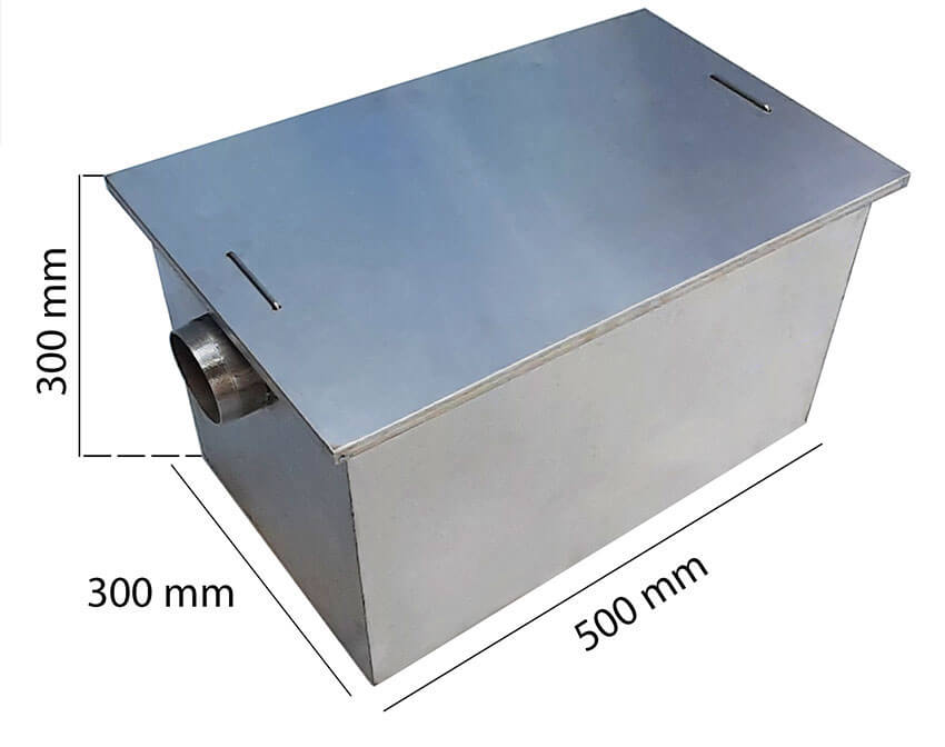 bể bẫy mỡ inox 304 dung tích 50 lít