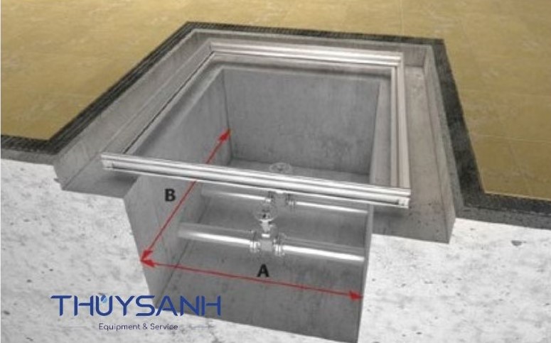 Kích thước thông thủy A*B của nắp bề ngầm