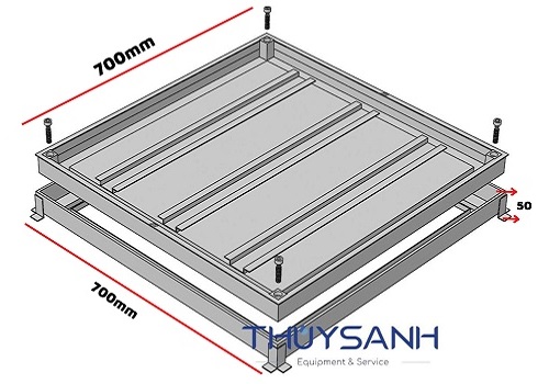 Kích thước của nắp bể ngầm có khóa bulong 70x70cm