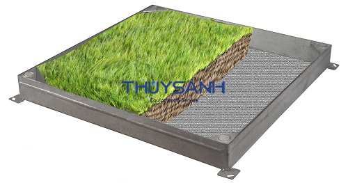 Nắp hố ga trồng cỏ