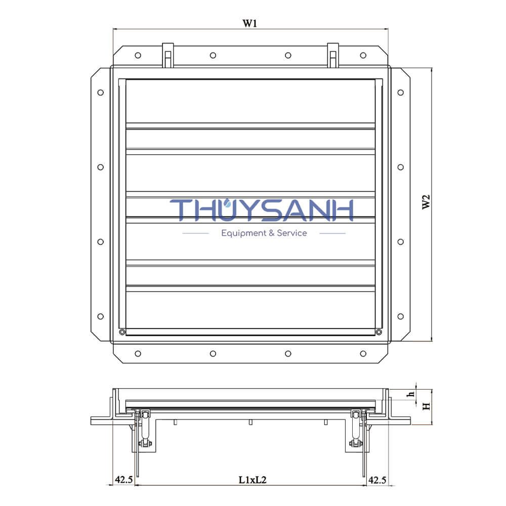 nắp bể ngầm có tay trợ lực MC-01P -1