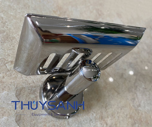 Kệ xà phòng inox có các khe rãnh  thoát nước nhanh