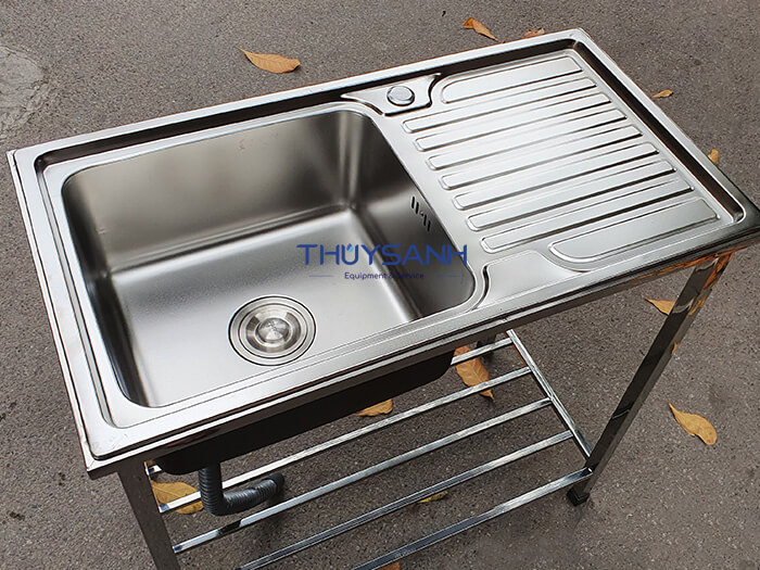 chậu rửa bát có hố 1 chân