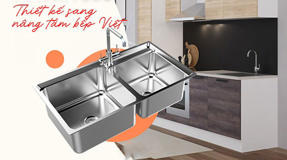 chậu rửa bát 2 hố thủy sanh