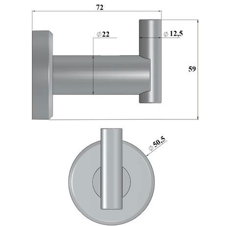 Thông số chi tiết của móc treo đơn SSH0115 inox