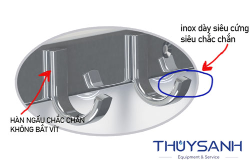 Độ cong giúp treo quần áo, khăn mặt không bị rớt ra ngoài