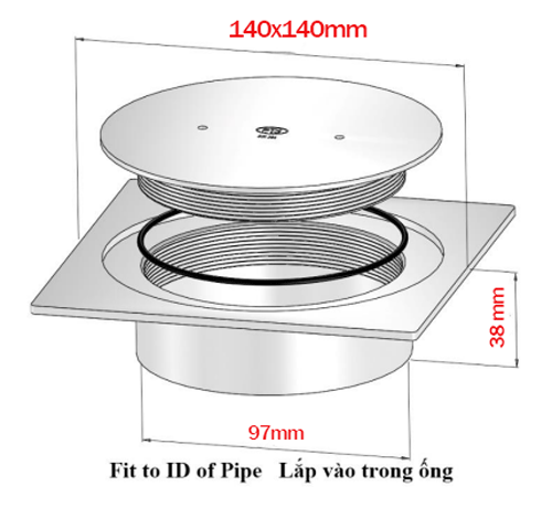 Kích thước của nắp chờ hút bể phốt inox