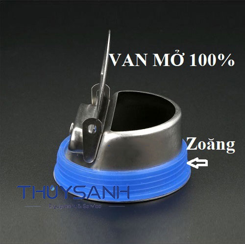 Van có gioăng cao su ngăn mùi và luôn ở trạng thái mở