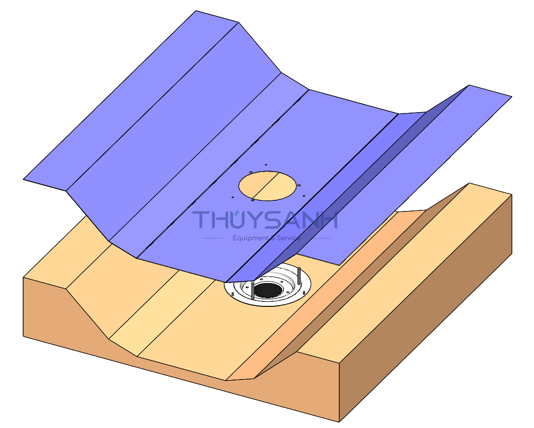 Cách lắp đặt phễu thu nước siphonic máng bê tông - 10