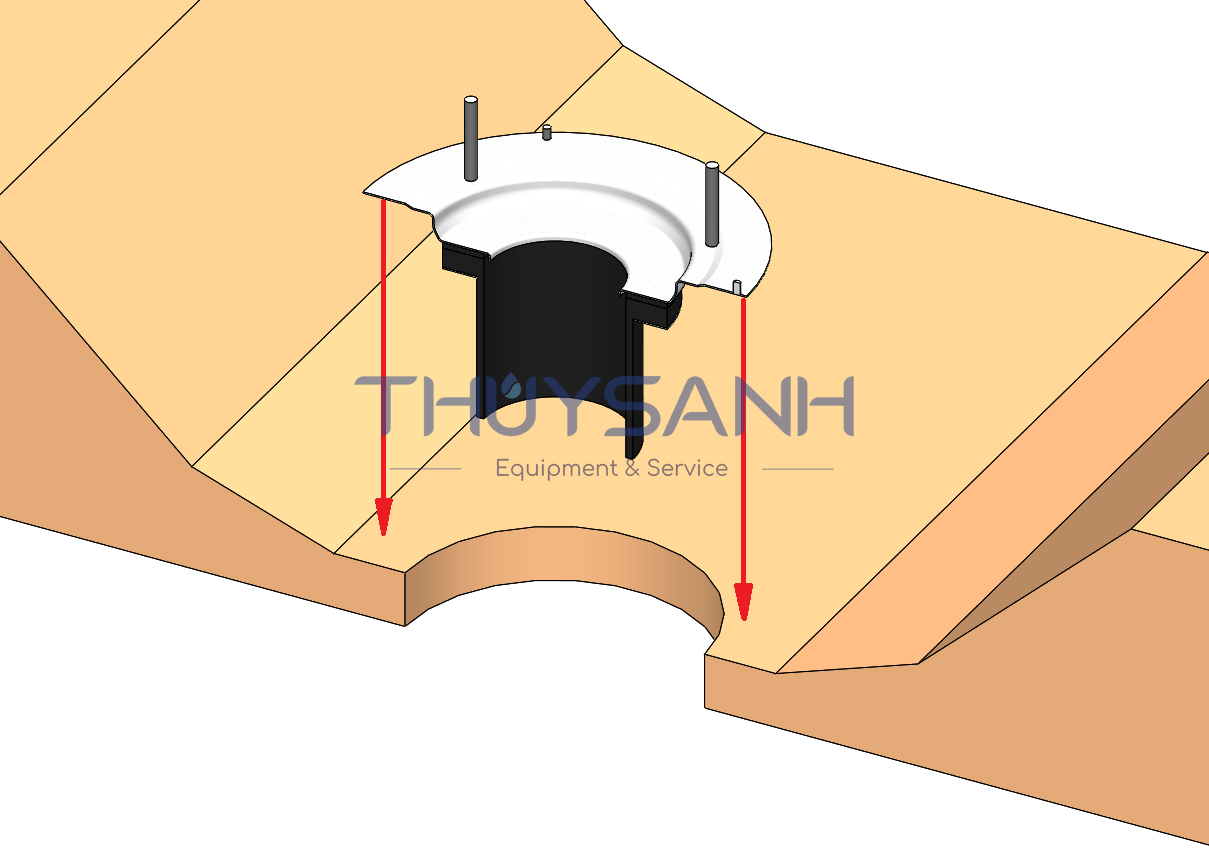 Cách lắp đặt phễu thu nước siphonic máng bê tông - 4