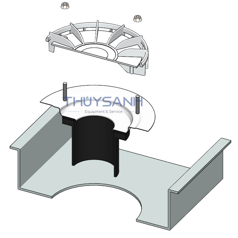lắp đặt phễu siphonic với máng inox - 12