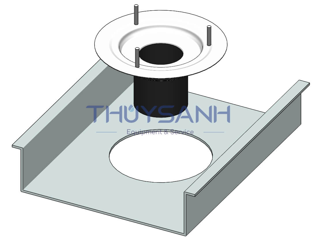 lắp đặt phễu siphonic với máng inox - 5