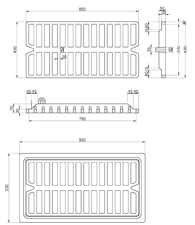 song chắn rác bằng gang TS-GF