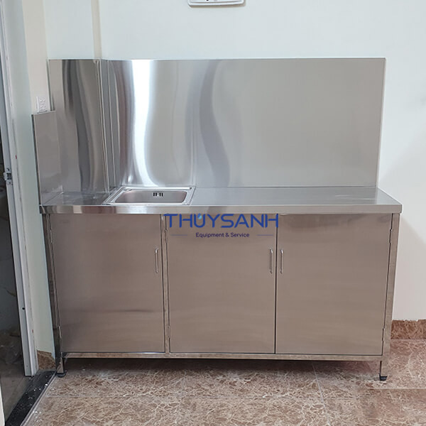 tủ bếp inox có chậu rửa