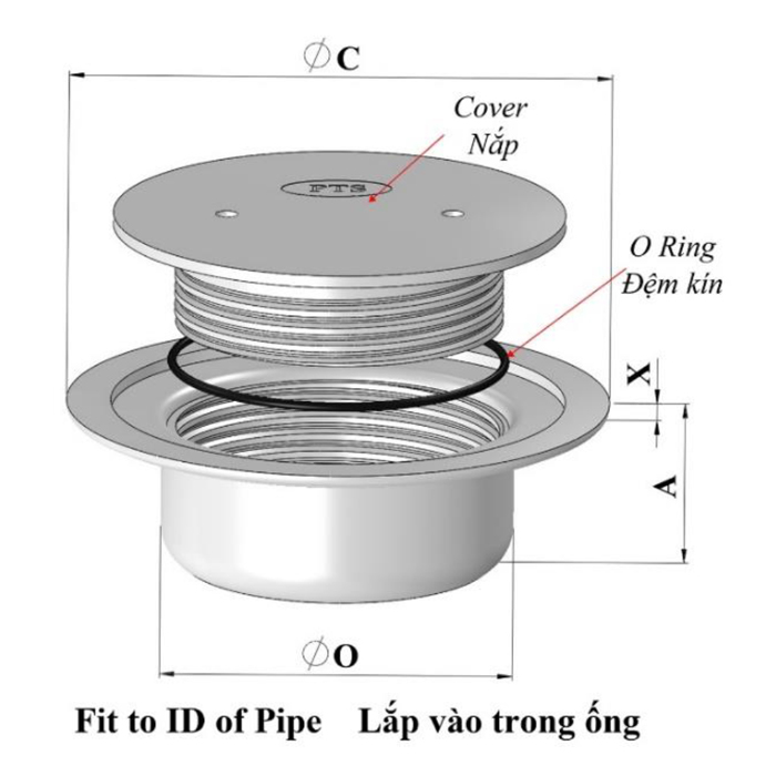 thông tắc sàn model O32 - 1
