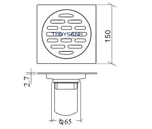 Ga thoát sàn mặt 150x150mm