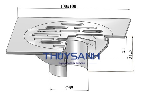 Kích thước ga thoát sàn phi 48