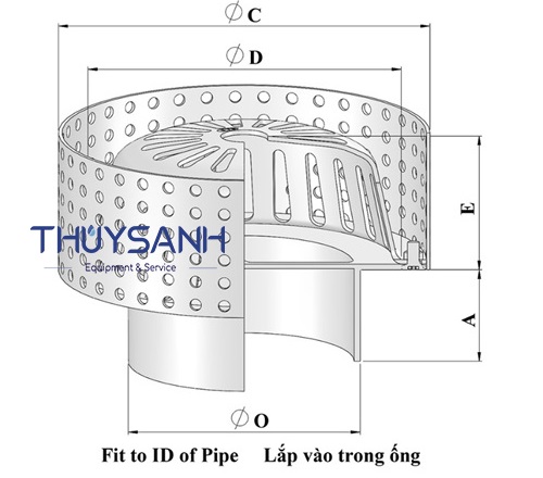 Kích thước phễu thu nước trồng cây