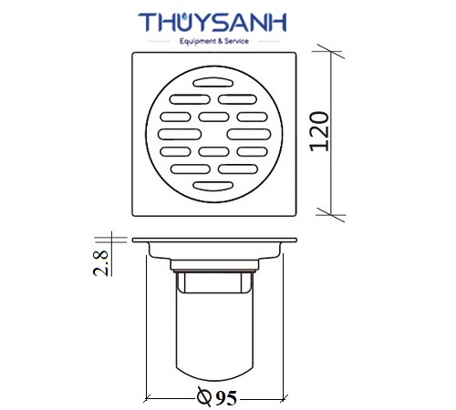 Kích thước thoát sàn D110