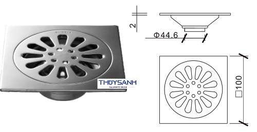 Kích thước ga thoát sàn F02S