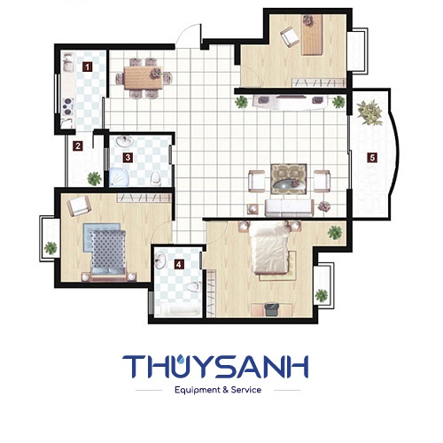 Vị trí lắp đặt thoát sàn lát gạch