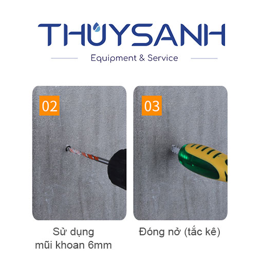 Khoan lỗ vừa đánh dấu và sử dụng tắc kê