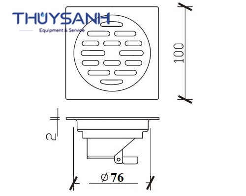 Kích thước thoát sàn D90