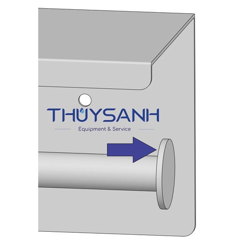 Trục cài ở đầu gờ cố định cuộn giấy vệ sinh khi sử dụng