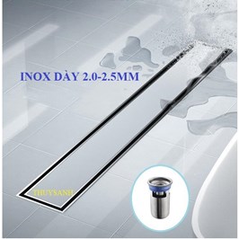 Ga thoát sàn dài lát gạch. Inox 304 dầy 2.5mm. Rộng 115mm, Dài theo yêu cầu. LD02T-115