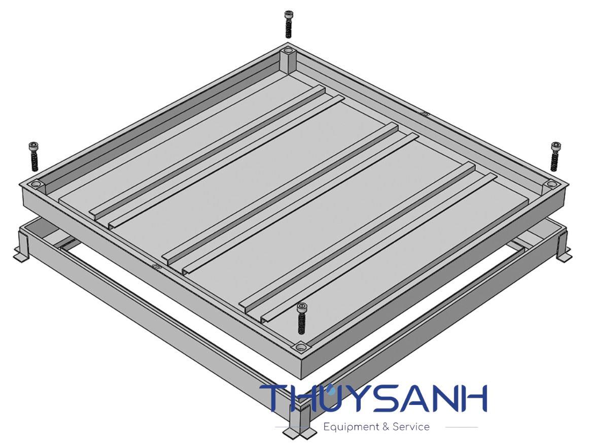 Nắp bể nước ngầm ngăn nước, ngăn mùi, Chịu lực. KT 80x80. MC02-80. Inox 304