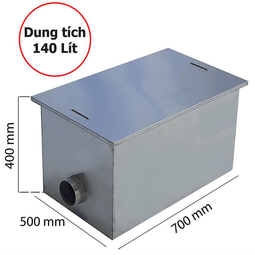 Bể tách mỡ nhà hàng Inox 304 dung tích 140 lít