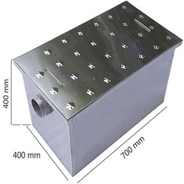 Bể tách mỡ Inox 304, dung tích 120 lít, lắp âm sàn