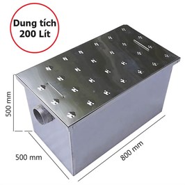 Bể tách mỡ công nghiệp Inox 304 dung tích 200 lít