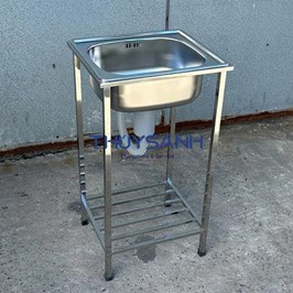 Chậu rửa bát có chân loại 1 hố, vật liệu Inox