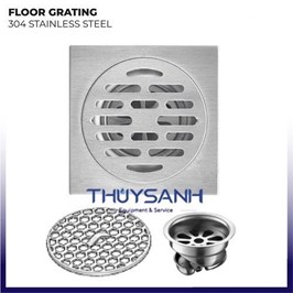 Thoát sàn phi 75. Inox 304. Mặt 120x120. Ngăn mùi. F02SA-DN65/80L