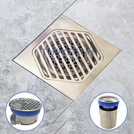 Nắp thoát sàn ngăn mùi FH01-DN50/65, mặt 100x100, ống D60