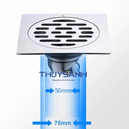 Thoát sàn ngăn mùi D60. Mặt 100x100. F02SA-DN50/65. Inox304