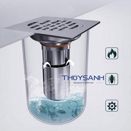 Thoát sàn D60. Inox304.Mặt 100x100. F02ST-DN50/65